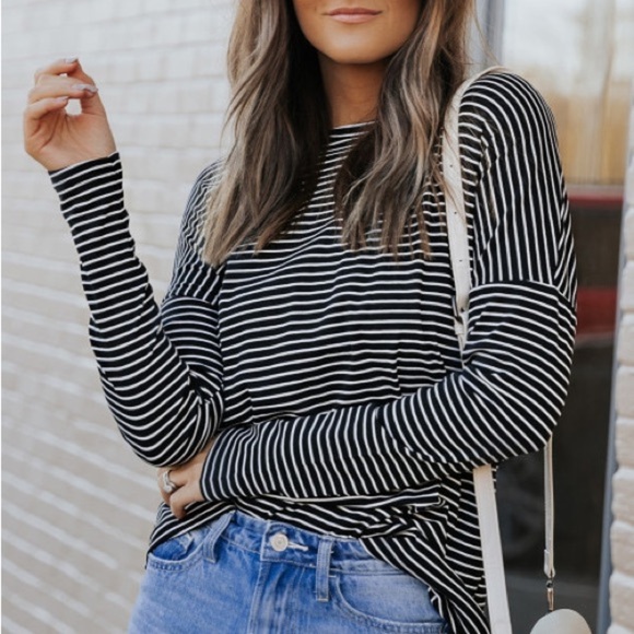 Just Stay Put Striped Top - Picture 1 of 8